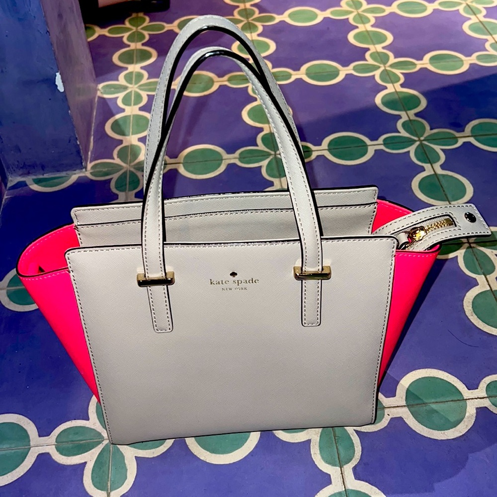 Kate spade purse pink and tan